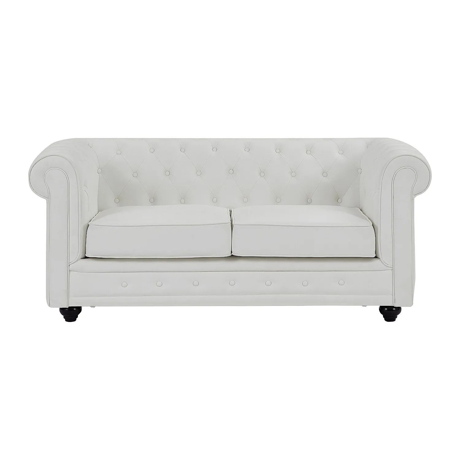 Vente-unique Sofa Ohne Schlafmöglichkeit Chesterfield Weiß 165 cm