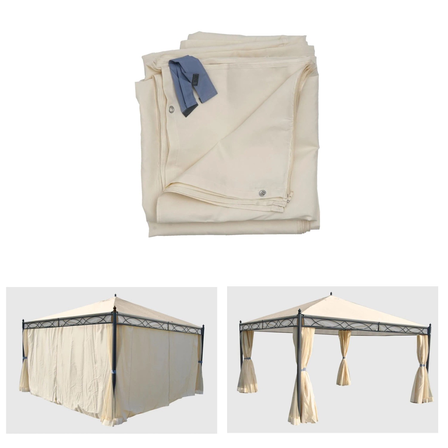MCW Seitenwand Für Pergola Calpe 4er-Set 4x4m Creme