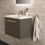 Ideal Standard i.life S Möbelwaschtisch, 61 cm, Weiß. Einbauwaschbecken mit Unterschrank in Grau.