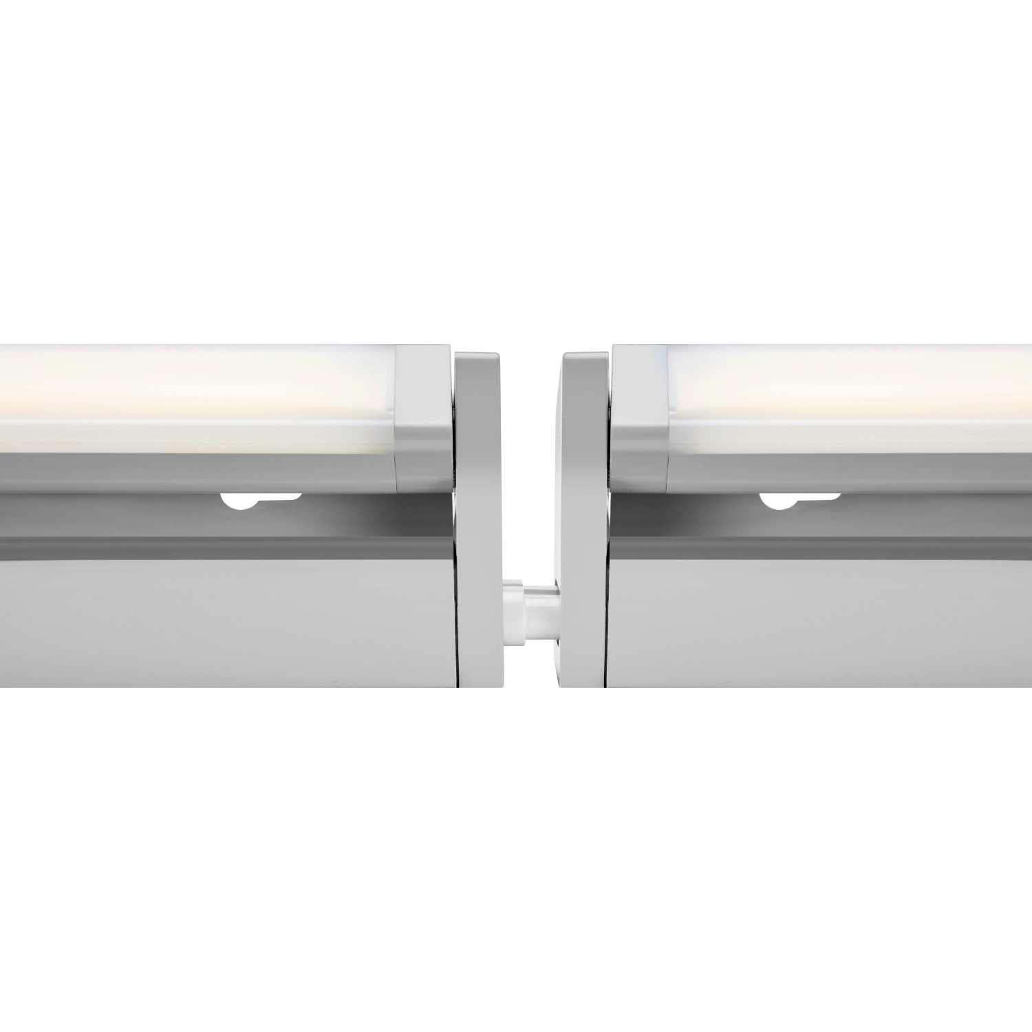 Silberne LED Unterbauleuchte, 6W, Detailaufnahme der Verbindung.