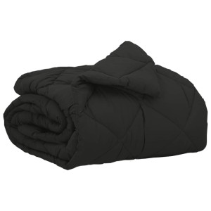 Gesteppte, schwarze vidaXL Ganzjahresbettdecke (220x135 cm) aus Mikrofaser.