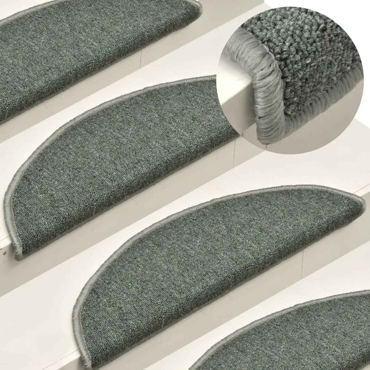 vidaXL Stufenmatten 15 Stk 56x17x3 cm Dunkelgrün Halbrund 322360_2