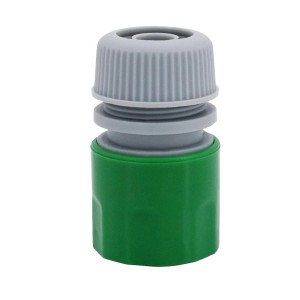 Tifler Schlauchstück 1/2 Zoll, Adapter für Gartenschlauch ohne Wasserstop, grün/grau.