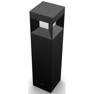 Schwarze Philips myGarden LED Sockelleuchte Parterre aus Aluminium für den Außenbereich.