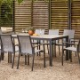 Siena Garden Stapelsessel Velia, anthrazitfarben, mit Aluminiumgestell und Ranotex-Gewebe. Gartenstuhl-Set mit Tisch.
