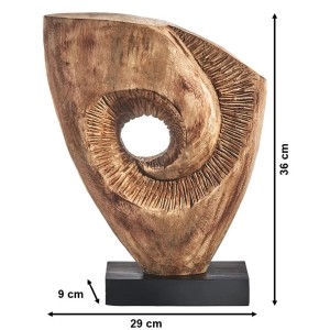 Kobolo Holzdeko Figur FLOW in Braun: Moderne Holzfigur für Wohnraum & Büro.