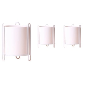 Keramik-Übertöpfe Essential, 3er Set, weiß, mit Metallgestell. Für den Innenbereich.