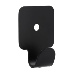 Schwarzer, matter Siro Haken 2177 aus Metall für die Wandmontage.