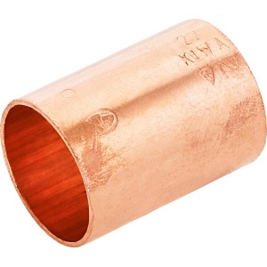 Kupfer Löt-Muffe, Ø 22 mm, für die Verbindung von Kupferrohren beim Löten.