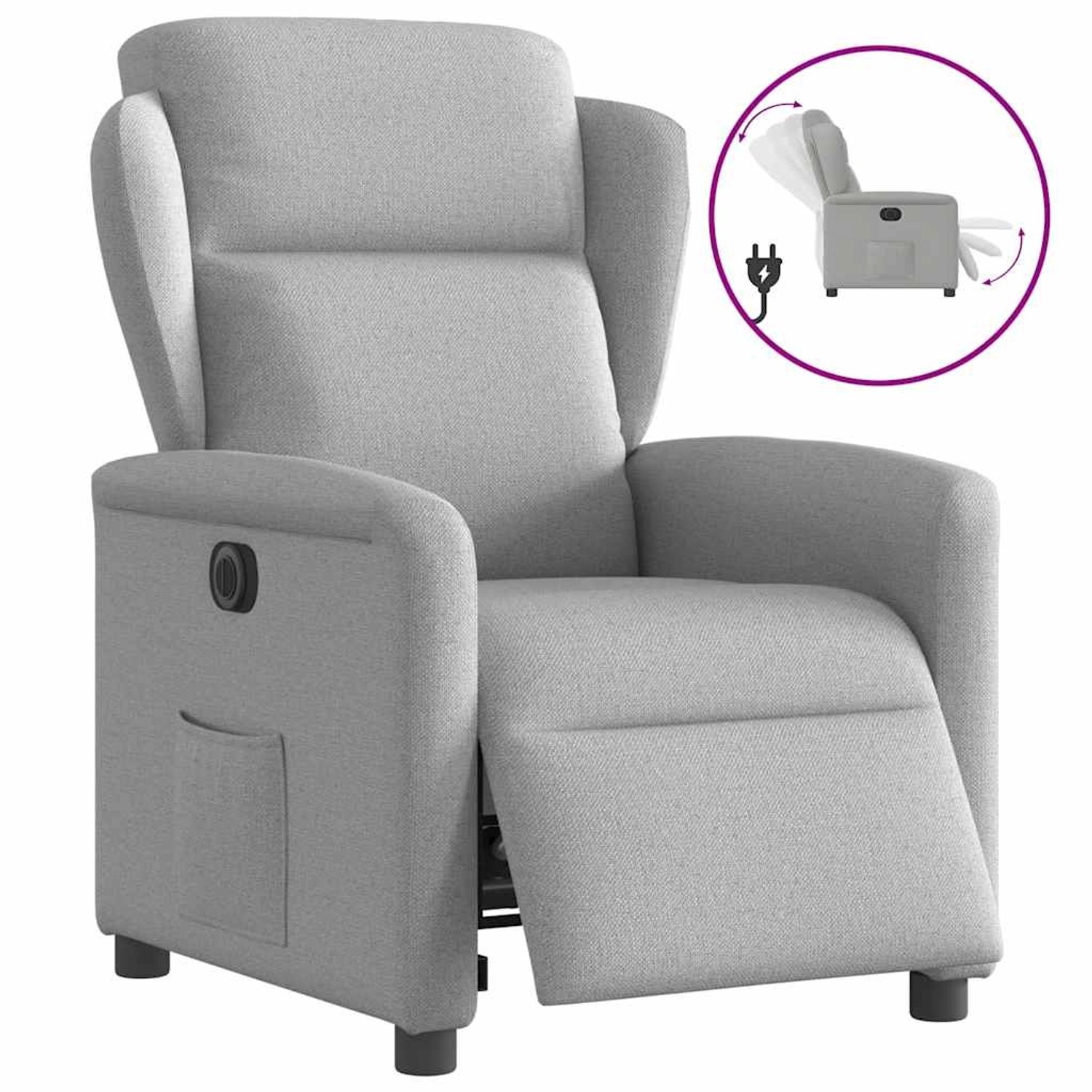 vidaXL Relaxsessel Elektrisch Wolkengrau Stoff 3303123 günstig online kaufen