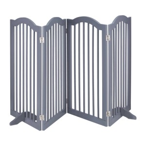 Relaxdays Absperrgitter MDF Bambus Grau Zusammenklappbar 92 cm x 205 cm x 30 cm 9,9 kg