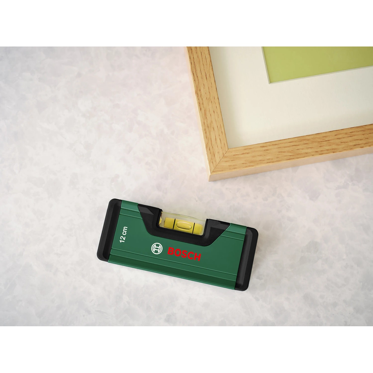 Bosch Wasserwaage, 12 cm, grün/schwarz, mit Libelle für präzises Messen.