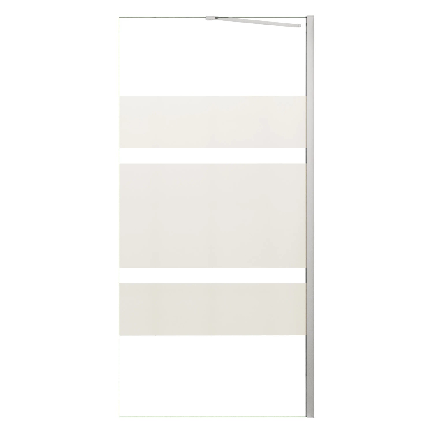 AICA 100x190cm Walk In Teilsatiniert 6mm ESG Duschwand mit 50cm Diagonal Wandhalterung Stabilisator für 6-8mm Glas