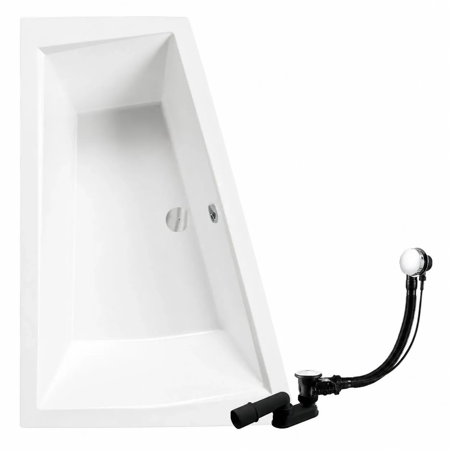 KOLMAN Badewanne Eckwanne 170 x 125 Cm Links Mit 2 2 Kopfstützen KODI Inkl. Ablauf Und Füße