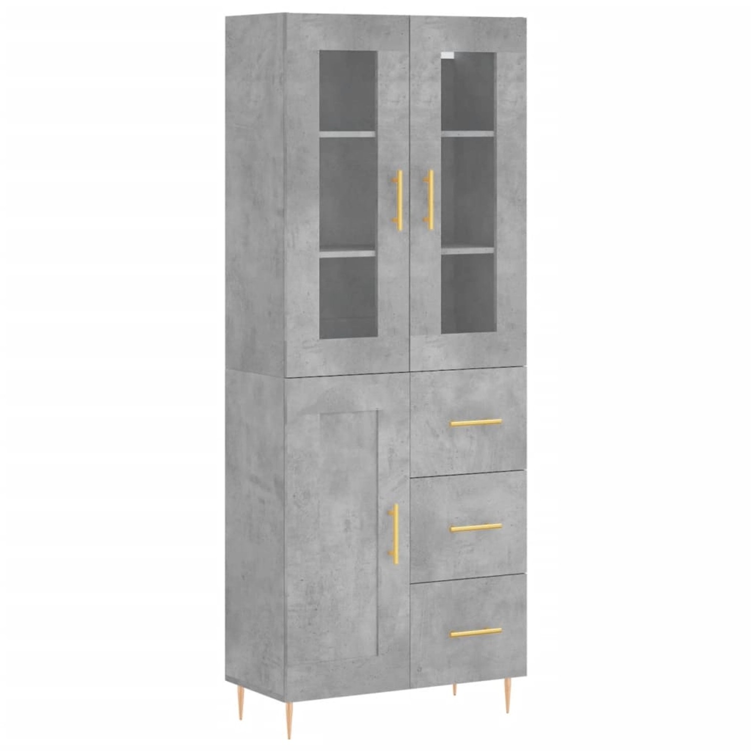 vidaXL Highboard Betongrau 69,5x34x180 cm Holzwerkstoff 3198653 günstig online kaufen