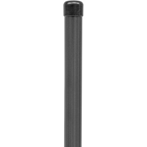 Zaunpfosten, Anthrazit-Metallic, 175 cm, mit Kunststoffkappe für Zaunbau & Sichtschutz.