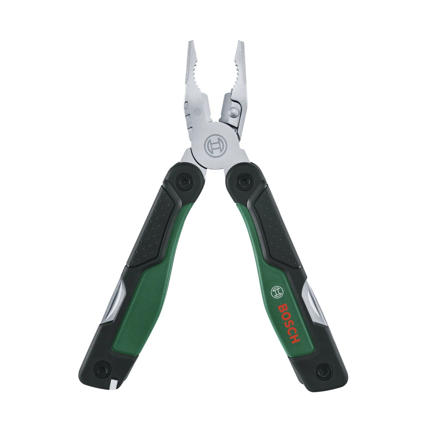 Bosch Multiwerkzeug 16-in-1, Zubehör für Multifunktionswerkzeuge, geöffnet mit Zange.