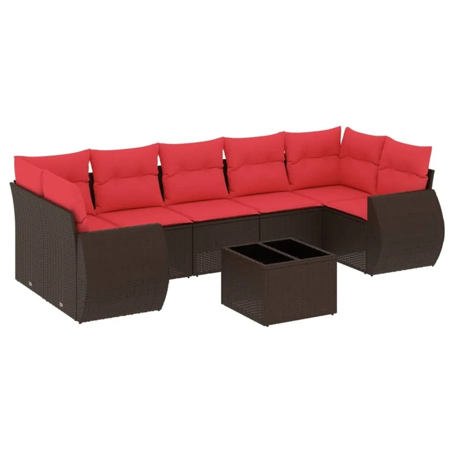 vidaXL 8-Tlg Gartensofa-Set mit Kissen Braun Polyrattan 3221143 günstig online kaufen
