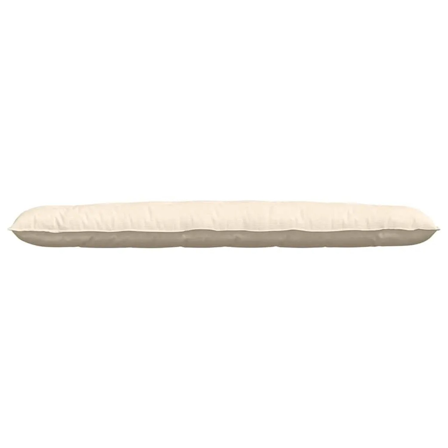 Cremefarbenes vidaXL Rückenkissen aus Cordstoff, 200x50 cm, für Sofa oder Bett.
