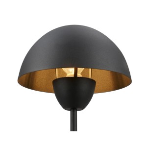 Schwarze Brilo Tischleuchte mit E14 Fassung, Ø 18,8 cm. Moderne Design-Tischlampe für indirekte Beleuchtung.