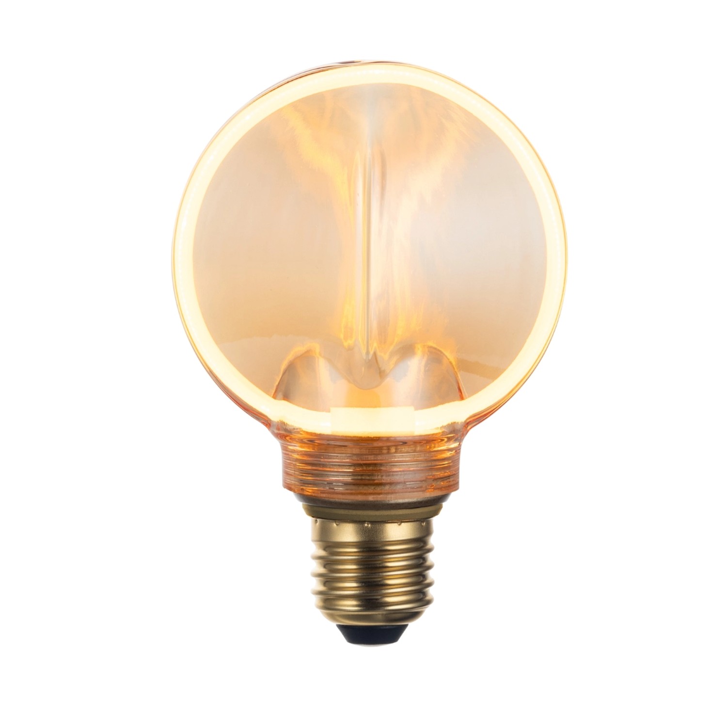 ENOVALITE LED Filament Leuchtmittel CIRCLE E27 Dimmbar Warmweiß Bernstein Leuchtkreis Design