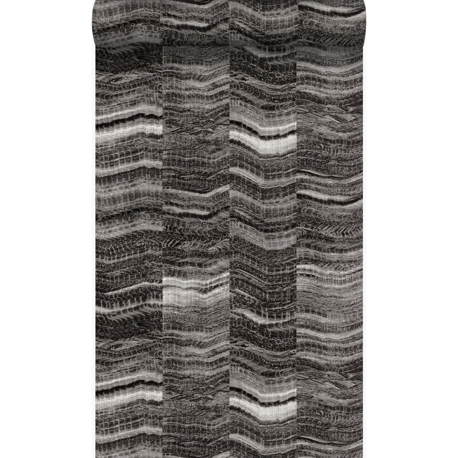 Origin Wallcoverings Tapete Zick-Zack-Mamorstreifen Schwarz 53 cm x 10.05 m günstig online kaufen