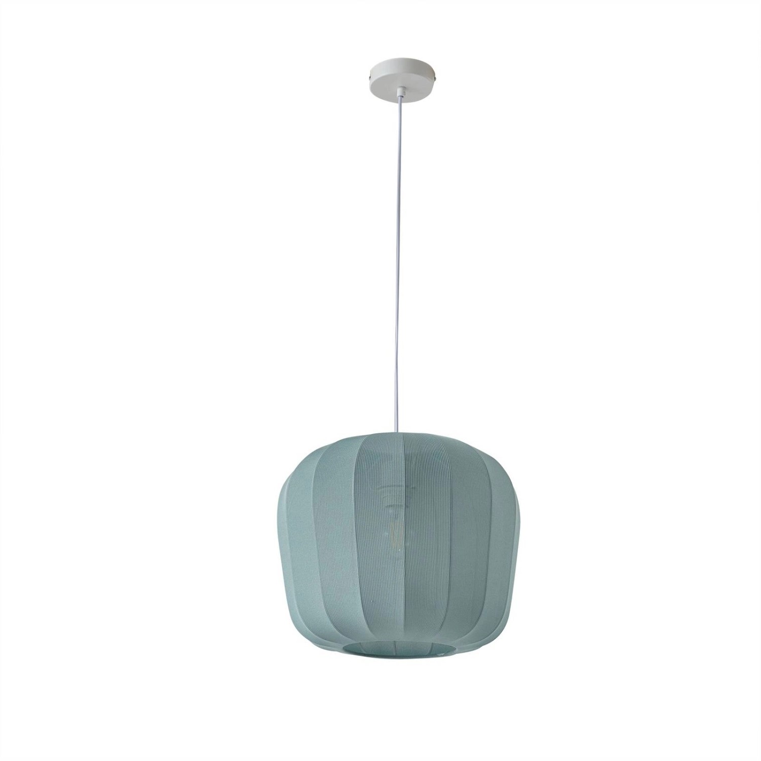 Lindby Pendelleuchte Helin 10030920 Modern in Blau aus Textil 1-flammig E27 Wohnzimmerleuchte