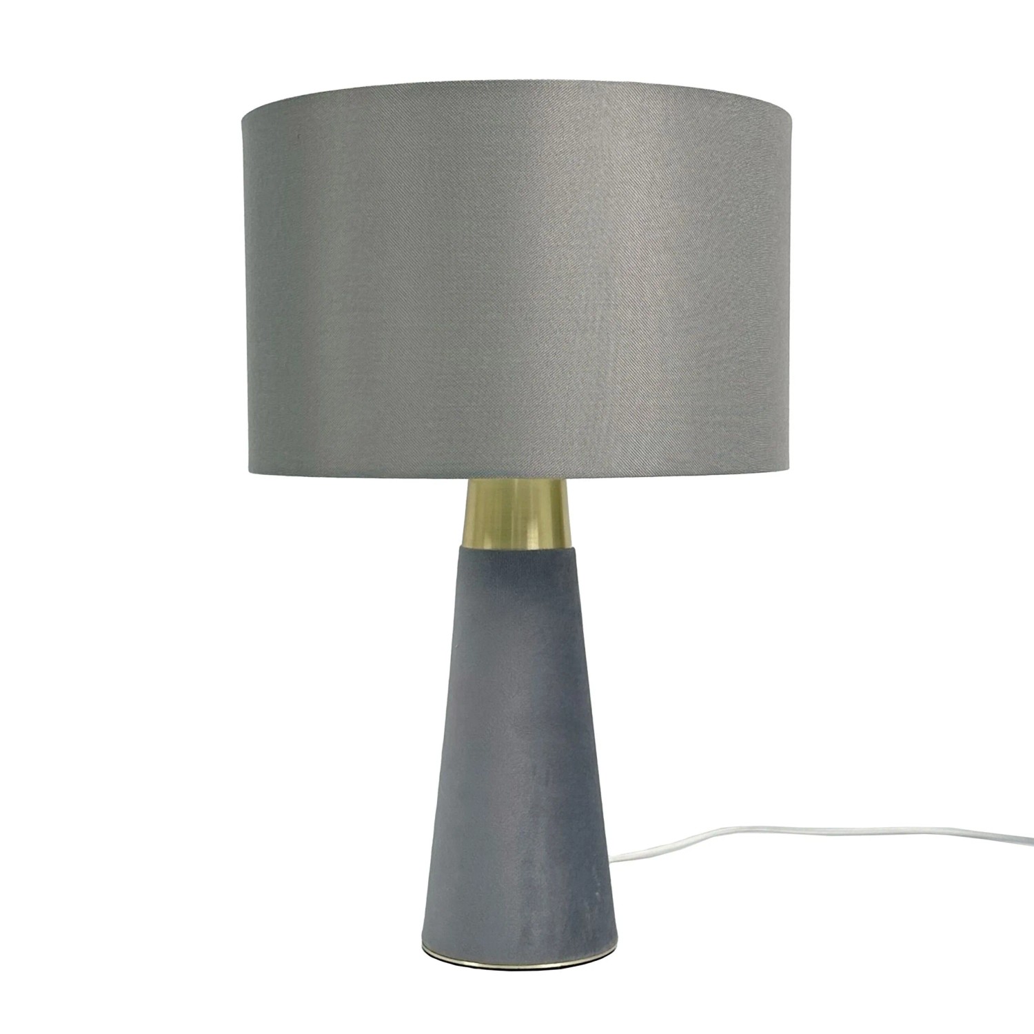 Relaxdays Tischlampe Eisen Leinen Samt mit Kippschalter 47 cm x 40 cm 0,9 kg