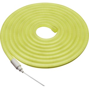 Gelber LED-Lichtschlauch 360° mit Farbwechsel, 5 m lang, inklusive Fernbedienung.