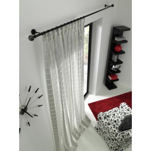 Gardinia Gardinenringe Chicago, 10er-Pack, schwarz, für Gardinenstangen mit 20 mm Durchmesser.