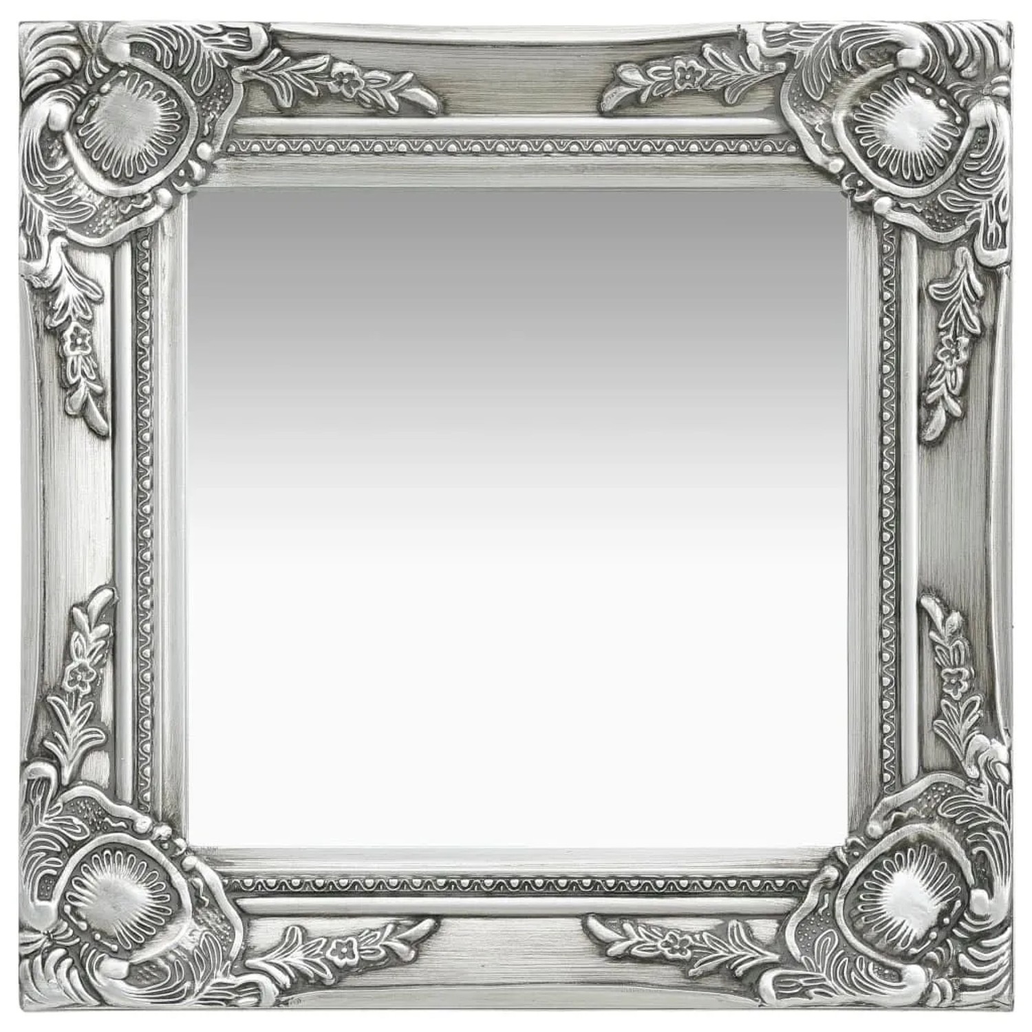 vidaXL Wandspiegel im Barock-Stil 40x40 cm Silbern 320306