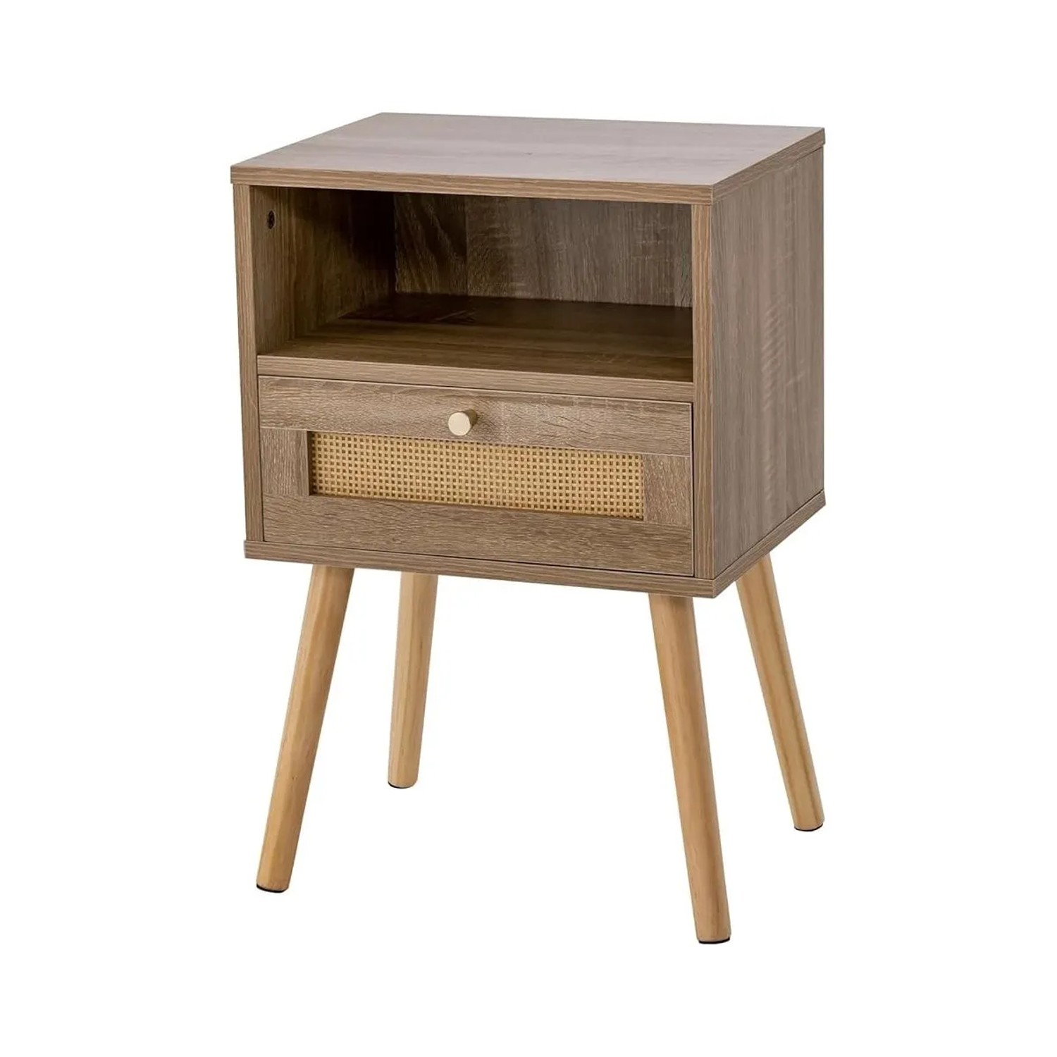 Costway Nachttisch Rattan aus Holz mit Schublade 40 x 30 x 60,5 cm günstig online kaufen