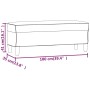 Dunkelgraue Stoff-Sitzbank, 100x35x41 cm. Technische Zeichnung mit Maßen der Schuhbank.