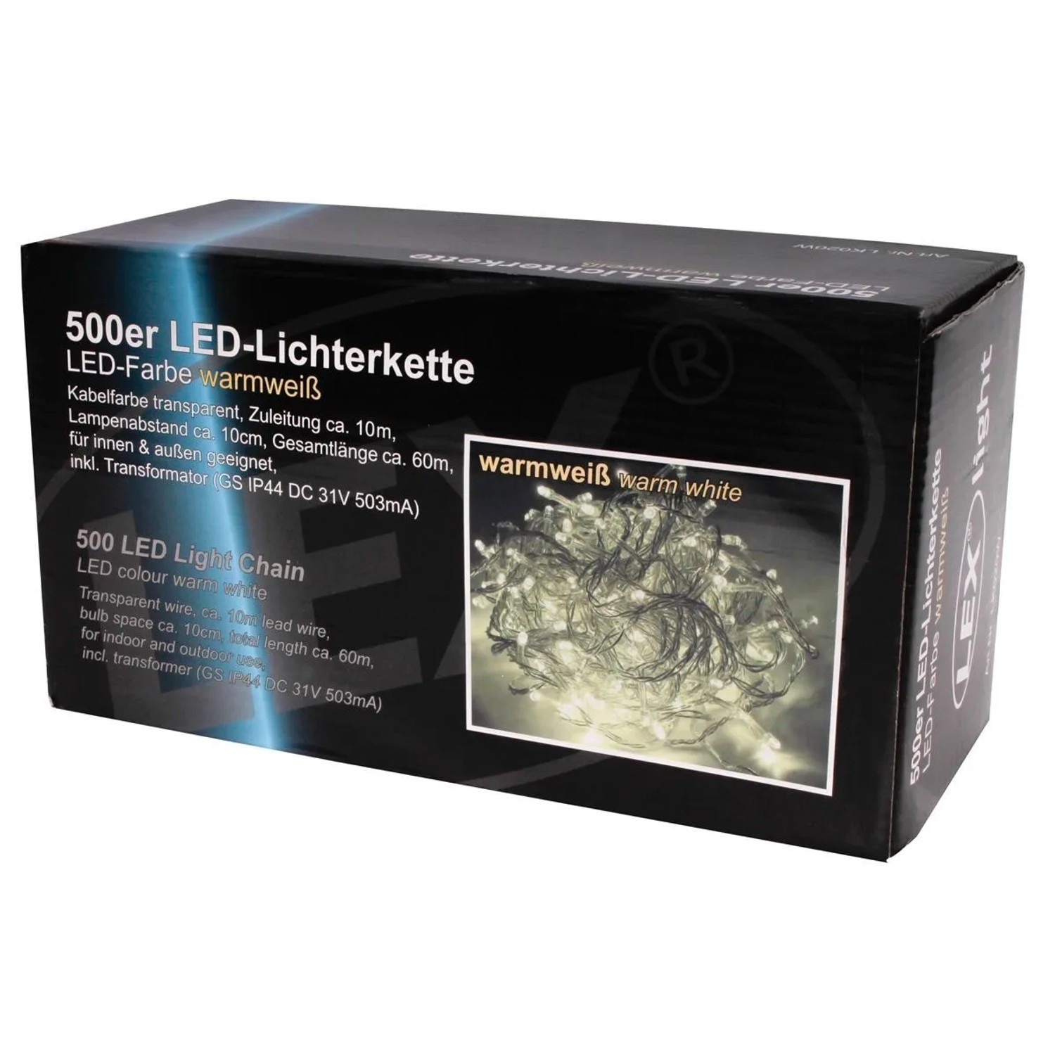 Lex 500er LED Lichterkette Außen Innen Partylicht Weihnachtslichterkette Wa günstig online kaufen