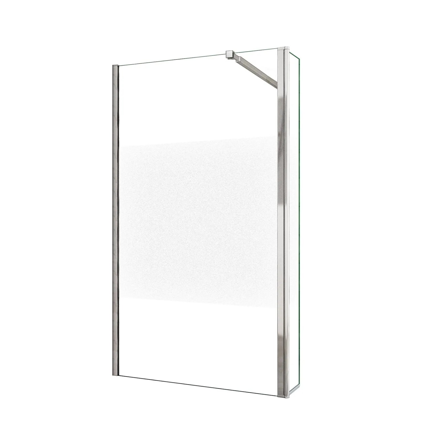 AICA Walk In Duschkabine 85x200cm Milchglasstreifen Mit Flexiblen Stabilisatoren 8mm NANO ESG Glas Duschwand +30x200cm Flipper Panel F084