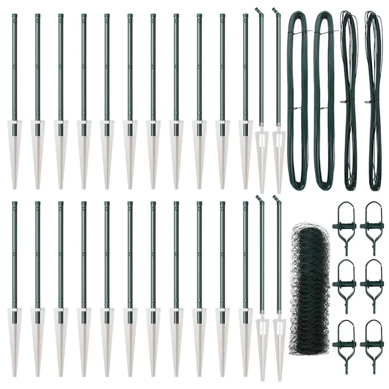 vidaXL Zaunpfosten Grün 50 x 0,4 m 50 mm Netz Stahl und PVC 3353117 günstig online kaufen