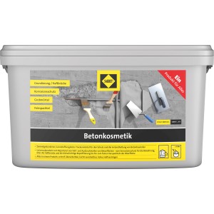 Sakret Betonkosmetik 5 kg im Eimer: Trockenmörtel für Betonreparatur und -schutz, vielseitig einsetzbar.