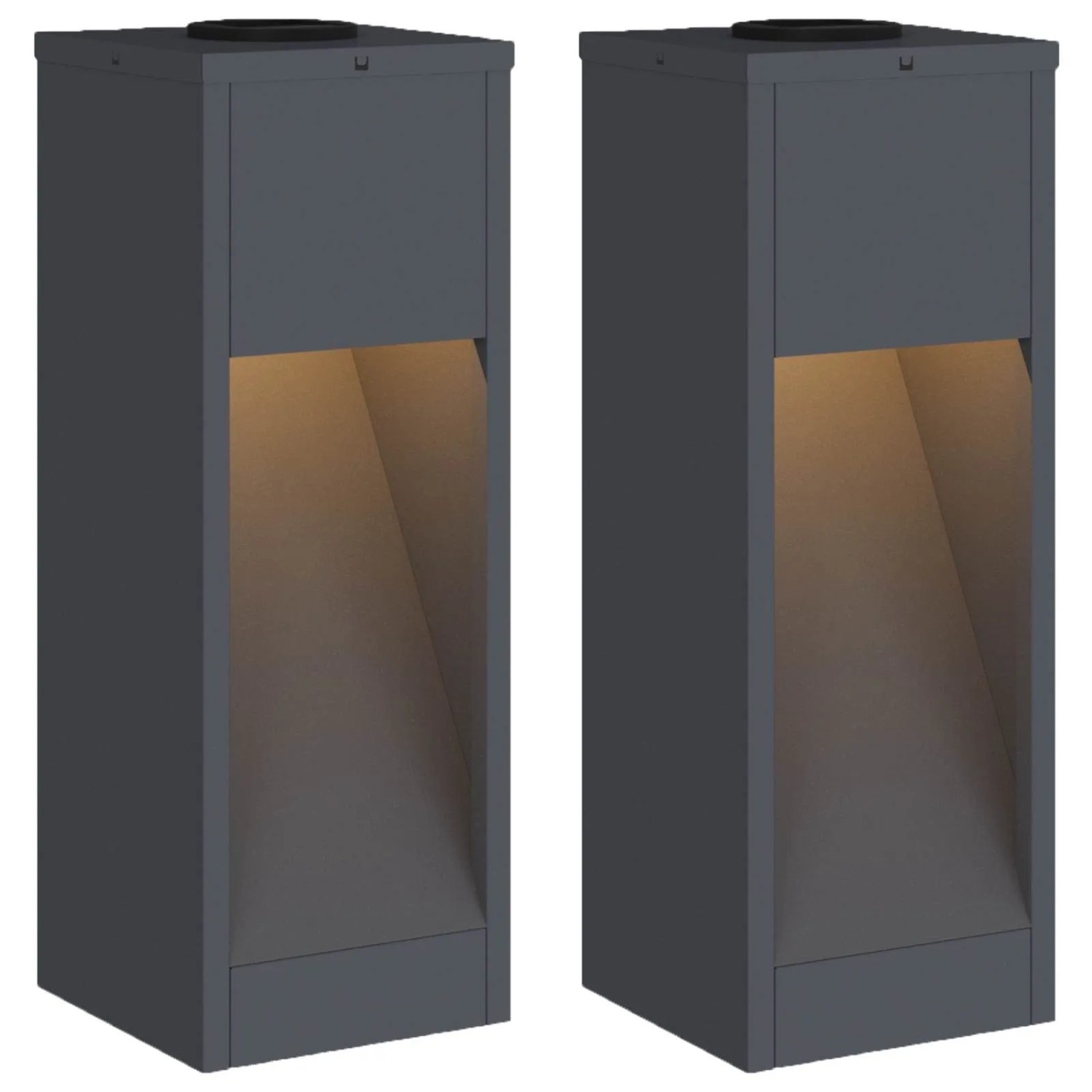 vidaXL Solar LED Wegeleuchte 2 Stk Anthrazit Kalt Gewalzter Stahl 879711