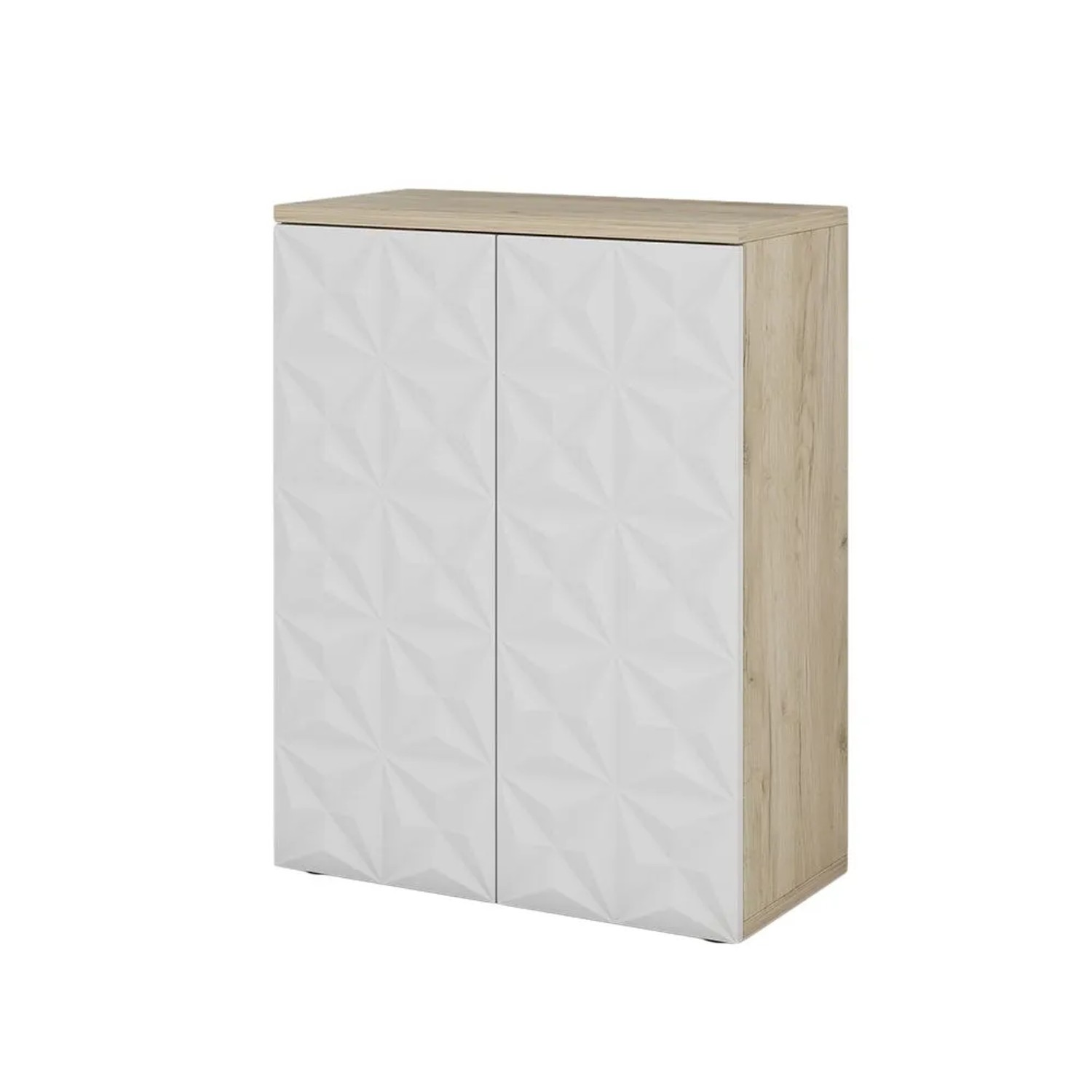 Vicco Midischrank Edge Weiß 60 x 80 mit 2 Türen und 3 Fächer