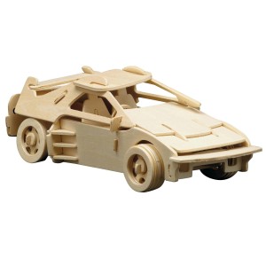 Pebaro Holzbausatz Italienischer Sportwagen, unbehandelt, zum Bemalen. Detailreiches Modell.