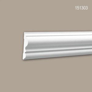 Weiße PROFHOME Wand- und Friesleiste 151303, 200 cm lang, für Paneel-Zubehör.