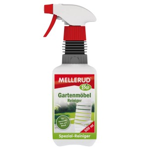 Mellerud Gartenmöbelreiniger 0,5 l Flasche mit Sprühkopf, zur Reinigung von Gartenmöbeln.