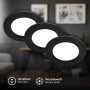 3er Set Briloner LED Einbaustrahler, flach, schwarz, neutralweißes Licht.