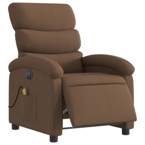Brauner elektrischer Massagesessel aus Stoff, Modell 2 von vidaXL. Relaxsessel mit Vibrationsmassage.
