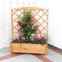Holz Rankkasten Botanica 110x32x140cm mit Rankgitter und Bepflanzung.