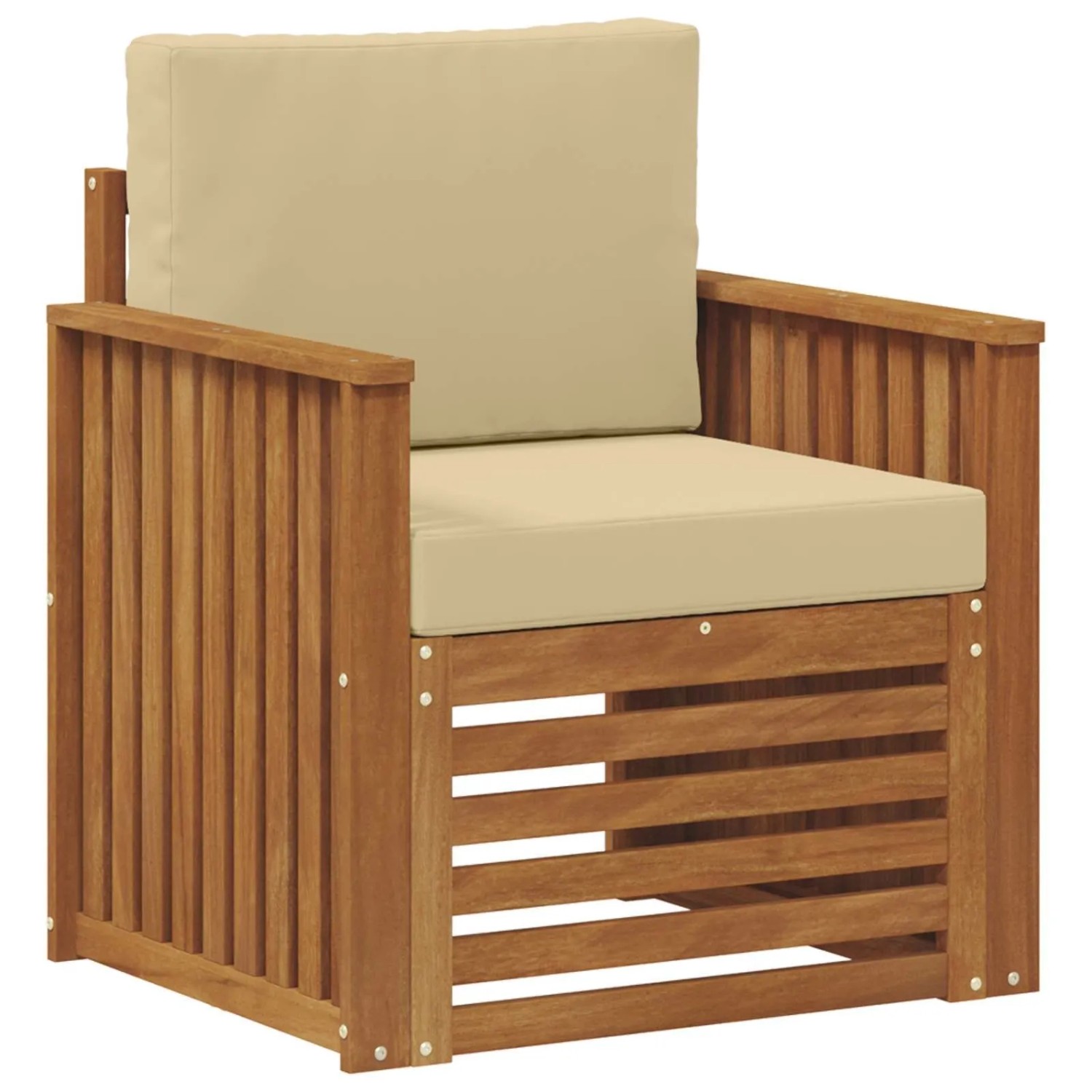 vidaXL Outdoor-Sofagarnitur mit Kissen Natur 71 x 63 x 73 cm 3436353