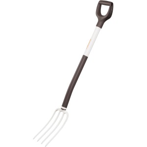 Fiskars Light Spatengabel, 113 cm, mit vier Zinken zum Lockern von Böden.