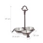 Relaxdays Napfstation Gusseisen Edelstahl Dunkelbraun Silber Tragegriff 37 cm x 31,5 cm x 30 cm 1,1 kg_4
