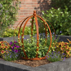 Relaxdays Staudenhalter Corten-Stahl Rotbraun Rostoptik 2er Set 35 cm x 30 cm