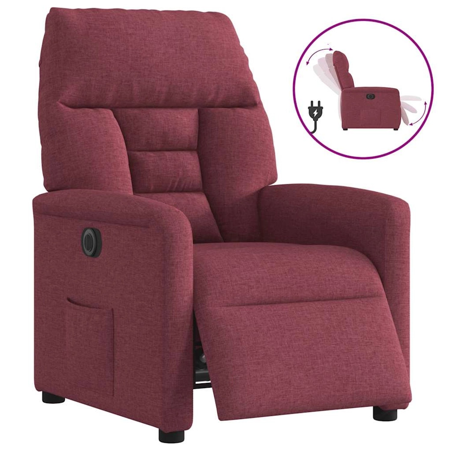 vidaXL Relaxsessel Elektrisch Weinrot Stoff 3303015 günstig online kaufen